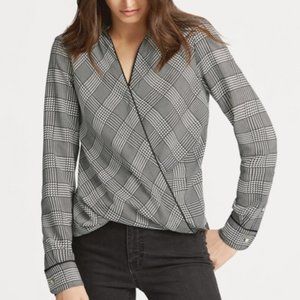 NEW Ralph Lauren Glen Plaid Wrap Top XS, MSRP $115